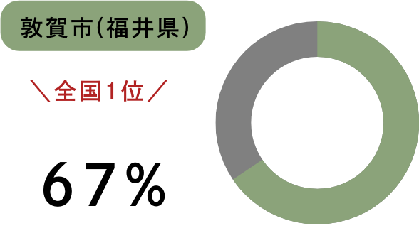 グラフ：敦賀市 67%